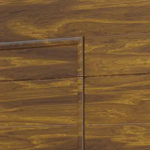 Acabado de puerta peatonal camuflada en porton seccional imitacion madera