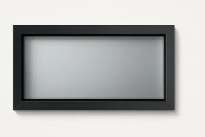 Ventana rectangular para puerta de garaje seccional Ventana rectangular con marco de aluminio negro y vidrio translúcido