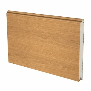 Panel sándwich de 40 mm con acabado madera clara para puerta seccional con núcleo aislante