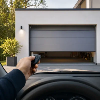 Puerta seccional automática con mando a distancia